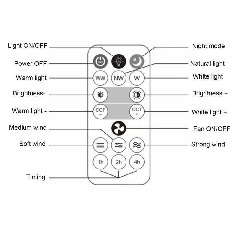 Nya A6HB-takfläktar med LED-ljus 3-blad smart E27-lamphuvudfläktlampa med B22 till E27-adapter för sovrumskontor AC 86V-265V