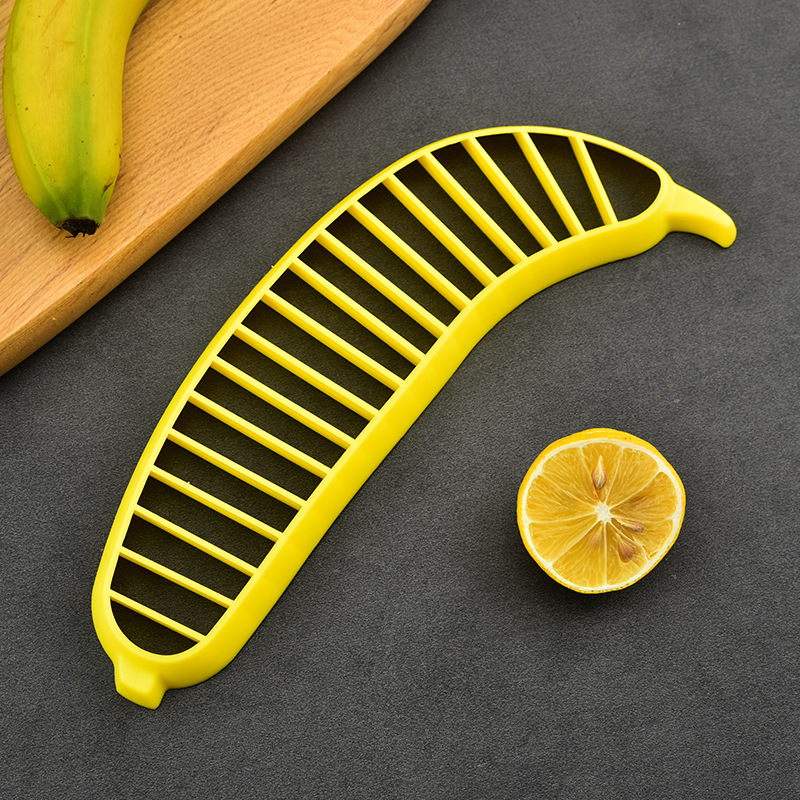Fruit Vegetable Tools Kitchen Gadgets Plastic Banana Slicer Cutter Salad Maker Cooking Cut Chopper