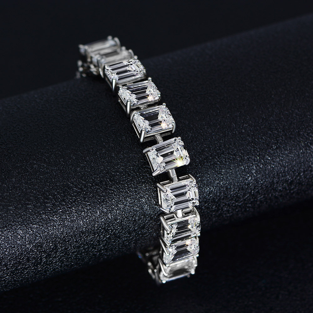 À la mode Moissanite Diamant Bracelet Bracelet 100% Réel 925 Bracelets De Mariage En Argent Sterling Pour Les Femmes Bijoux De Fête De Fiançailles