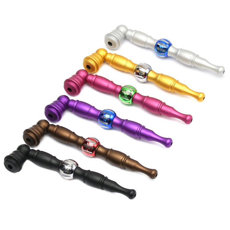 Smoking pipe New Creative Watermelon Beads Frosted Pipe Removable Portable Multicolor Metal Pipe