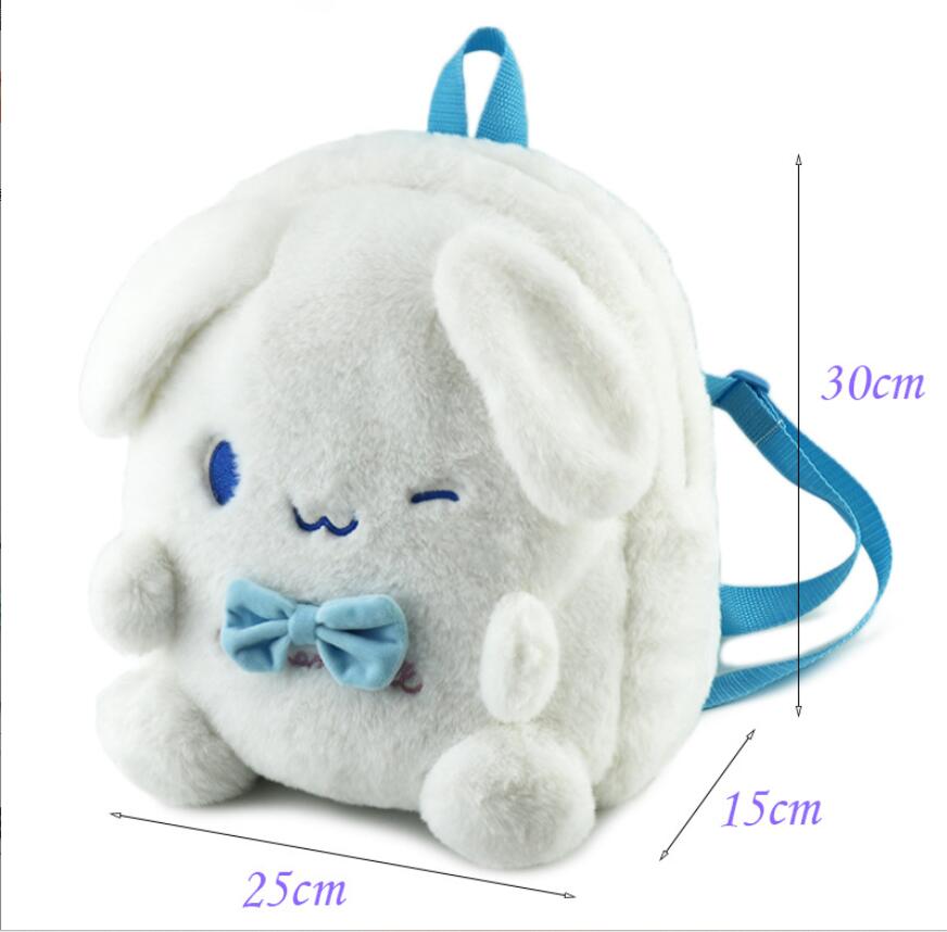 INS KAWAII DE DESIGNOTON DE PLUSH ZIPPA Mochila Kuromi Double ombro Backpack Festival Gream