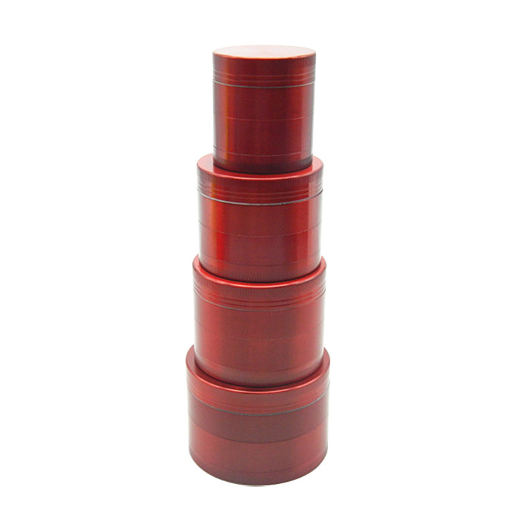 Smoking pipe 4-layer 63mm flat vertical grain zinc alloy smoke grinder