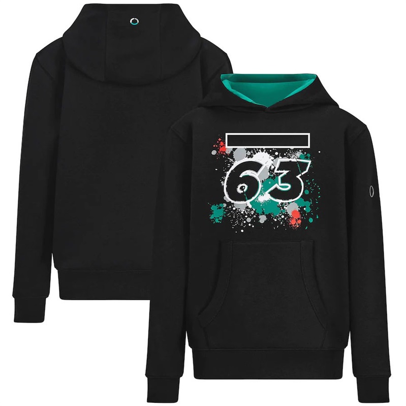 2023 nieuwe No.63 F1 race-hoodie Formule 1-coureurskleding vrijetijdssportwagen-logo trui-jas