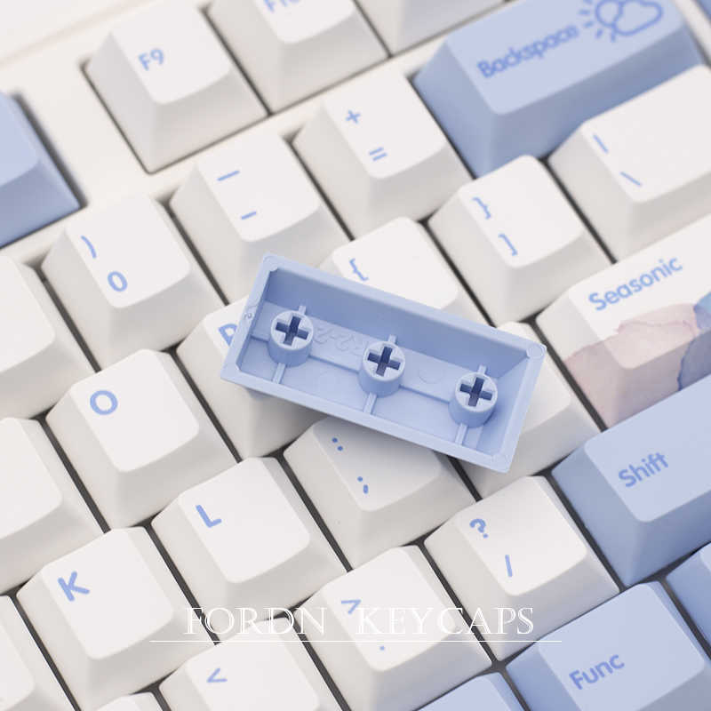 Tastiere Tastiere Tasti Cherry Profile Keycap Ocean Wave tastiera Switch Sublimazione Blu Bianco Copritasti