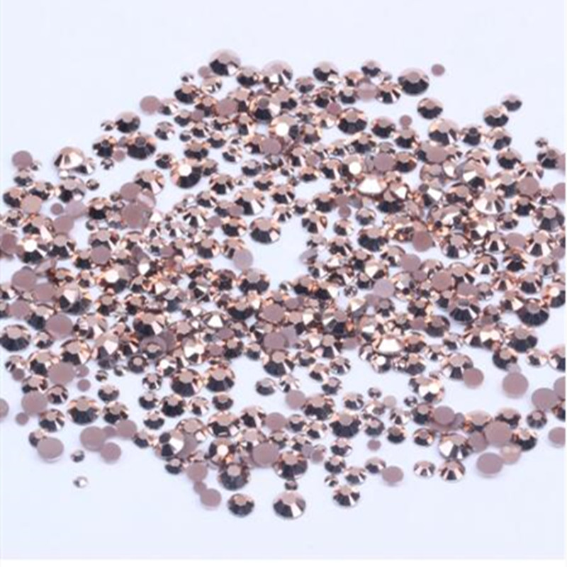 Copper Color Harts Rhinestones 1000-500 strunda flatback non hotfix lim på pärlor maskinklippta diy naglar konstdekorationer