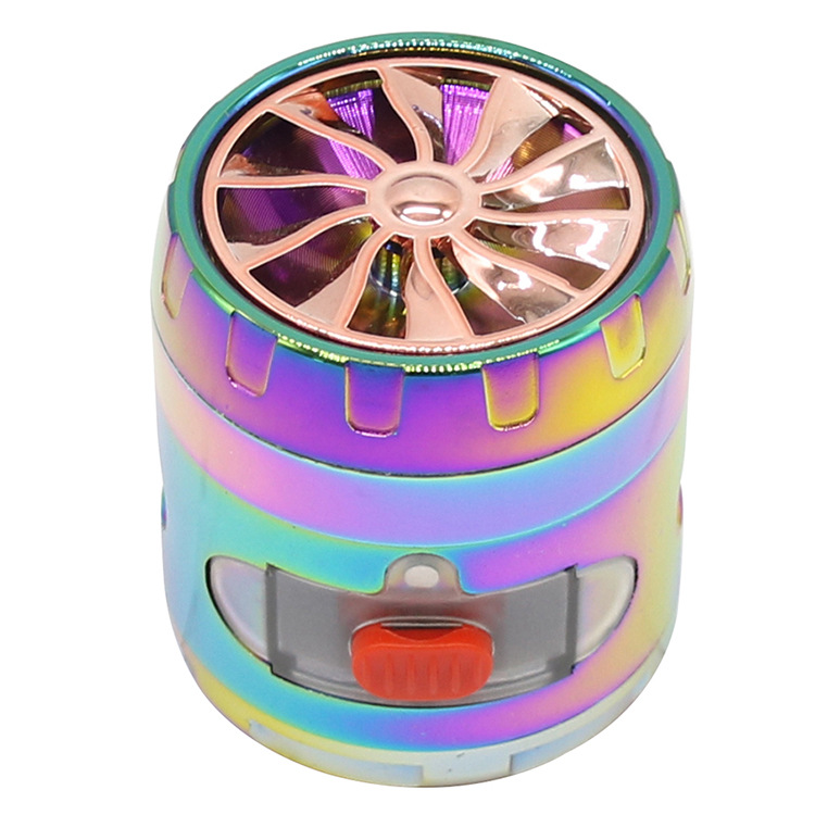 Smoking pipe New 4-layer fan cover with drawers, dazzling color cigarette grinder 63mm