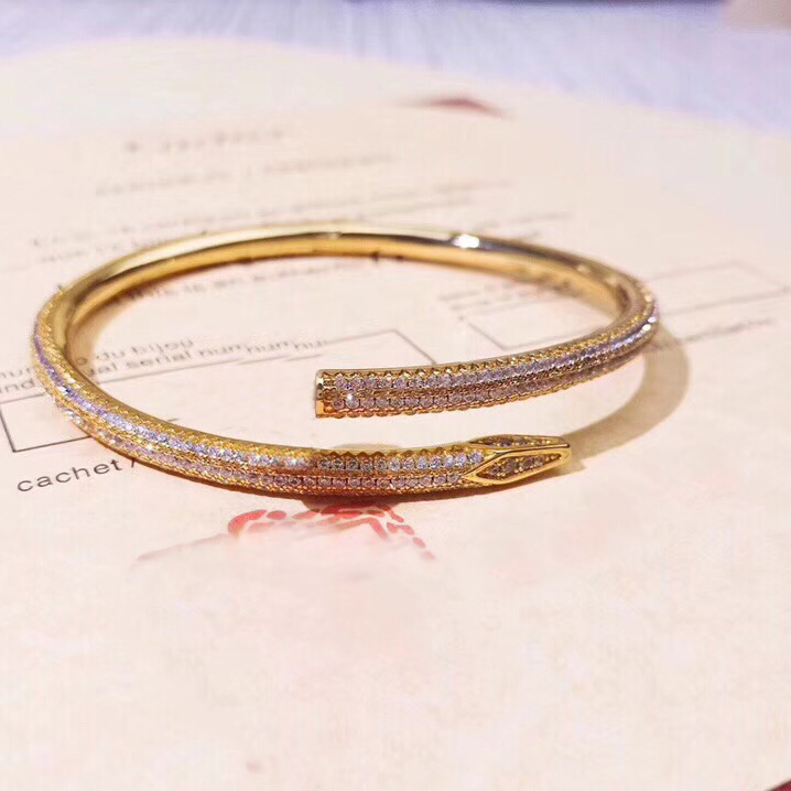 Elegant Two Laps bangle bracelets Fashion full Diamond Jewelry for Men Women Lover Couple Party Wedding Everyday gifts Quality