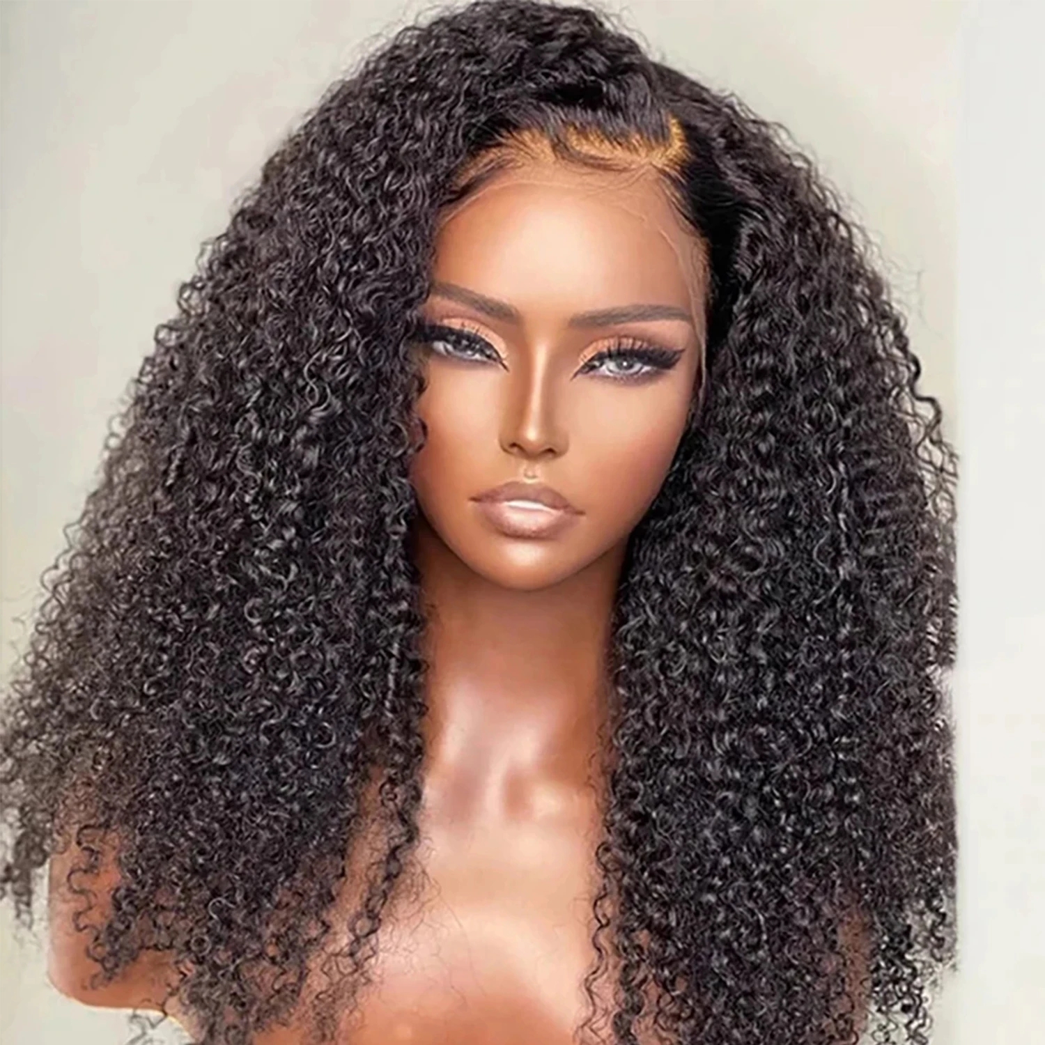 Brazilian 13x4 Kinky Curly Lace Front Wigs Transparent Lace Frontal Curly Wigs For Black Women Pre Plucked With Baby Hair