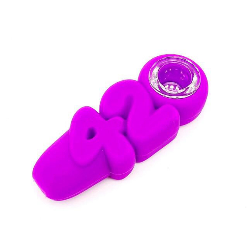 Tuyaux à main en silicone colorés Portable 420Style Écran de filtre en verre amovible Nineholes Cuillère Bol Herbe Tabac Porte-cigarette Narguilé Waterpipe Bong Fumer