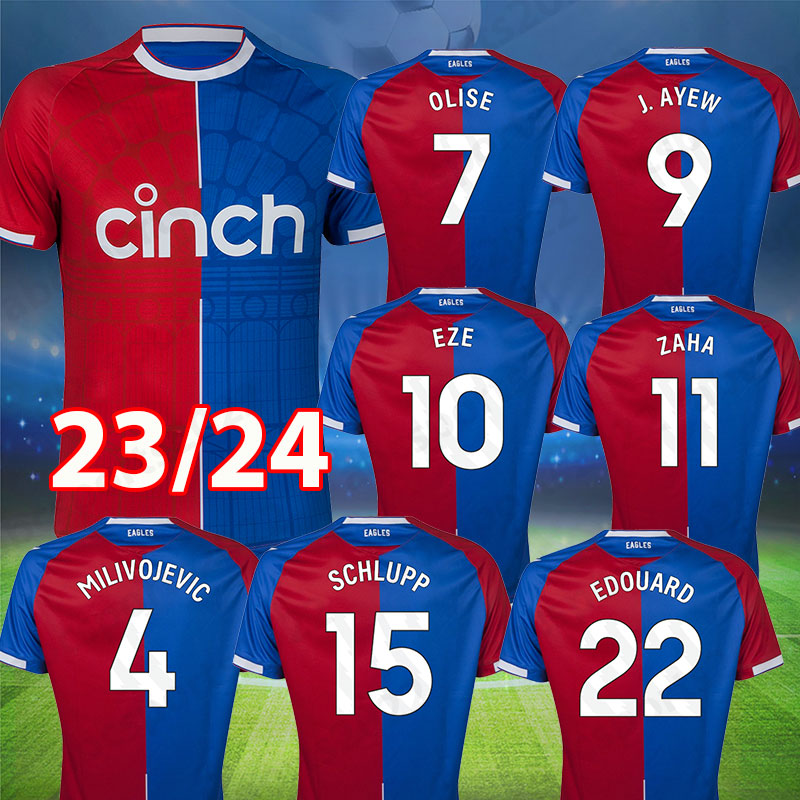 23 24 24 Kryształowe koszulki piłkarskie Zaha Milivojevic Schlupp olise Hughes Mateta Eze McArthur Palace Edouard Football koszul