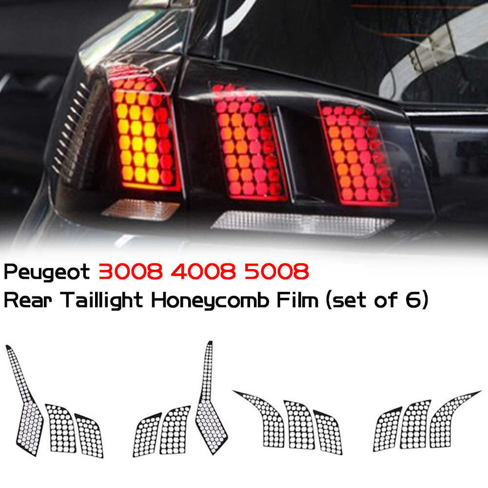 New Rear Tail Light Cover Honeycomb Stickers Light Assembly Protector Tail Lamp Decal for Peugeot 3008 3008GT 2017 2018 2019