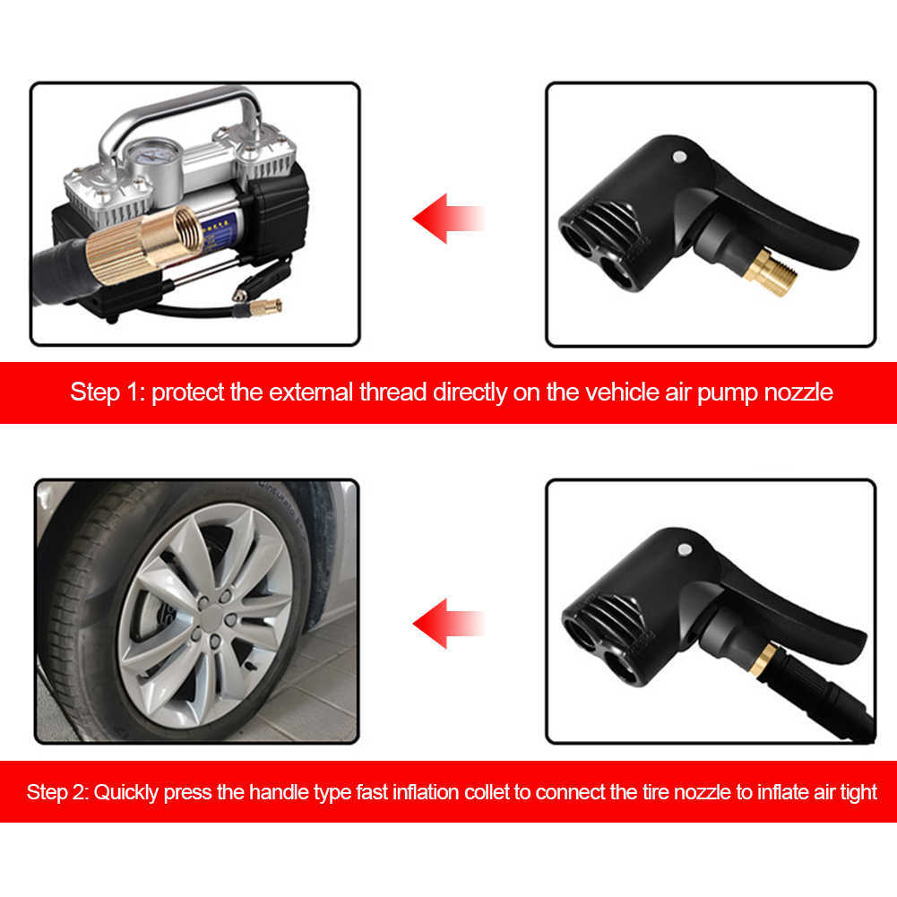 Nouveau laiton Portable pompe gonflable voiture pneu Air mandrin gonfleur pompe Valve connecteur Clip-on adaptateur voiture pneu roue Valve