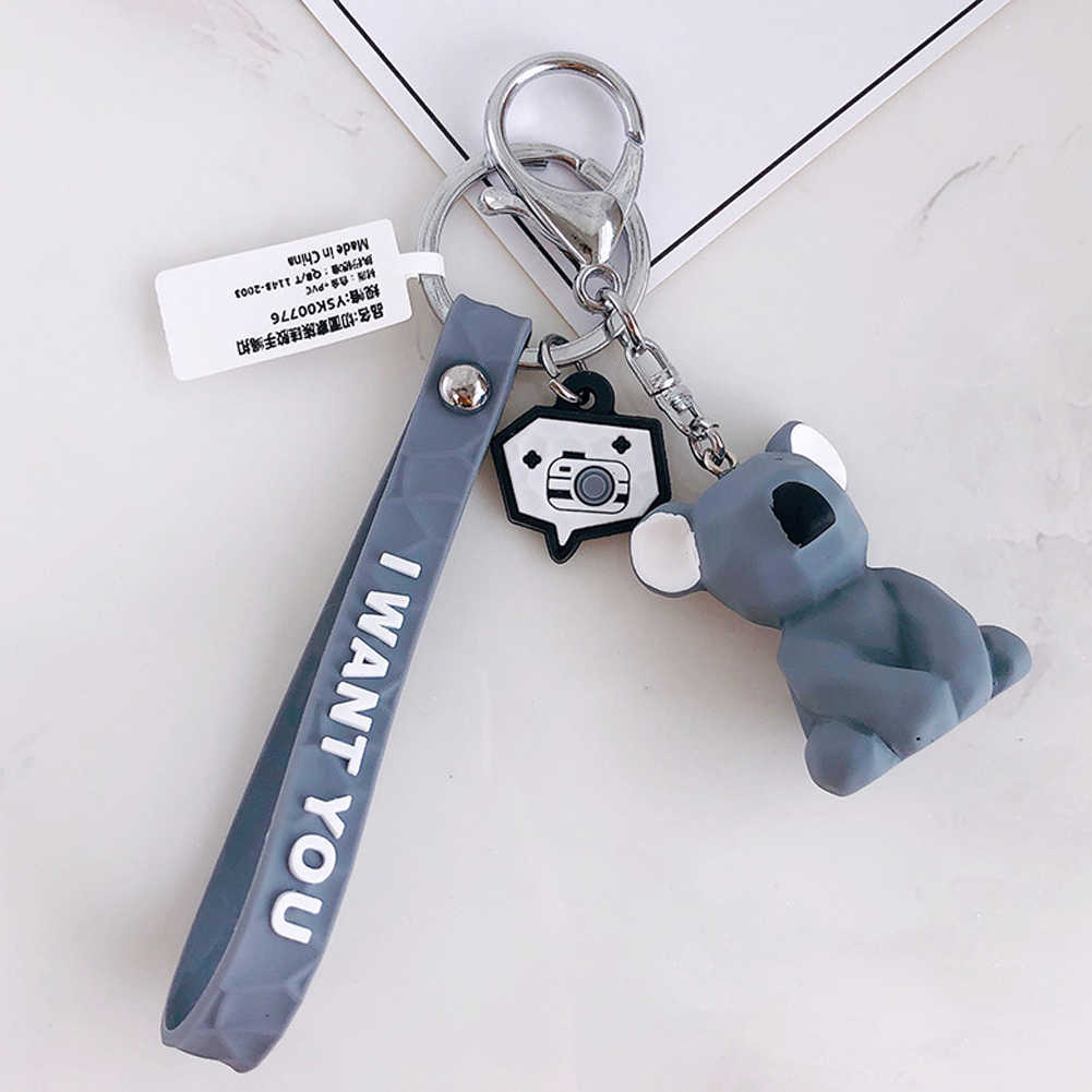 Nouveau mignon porte-clés mode dessin animé dinosaure Panda cochon Koala PU porte-clés voiture sac téléphone pendentif cadeau lanière pour clés porte-clés style