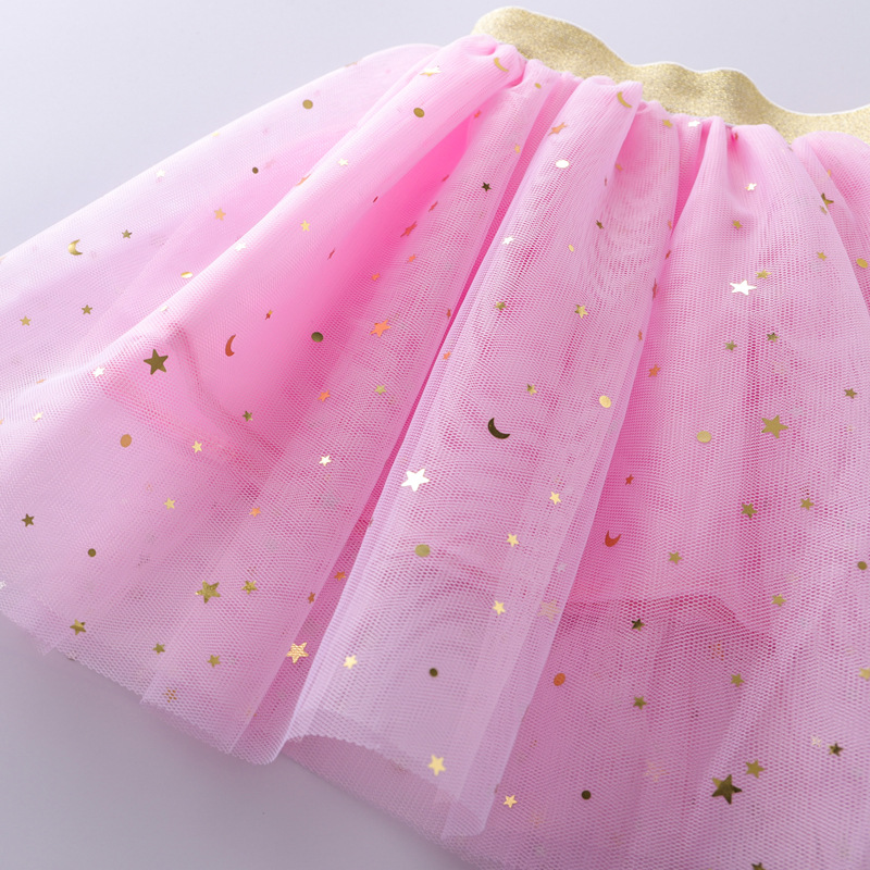 Girls Tutu Skirts Stars Glitter Tulle Pettiskirt Sequins Baby Dance Ballet Stage Skirts Mesh Gauze Party Mini Skirt Dancewear Costume Dressup Fancy Skirts BC729