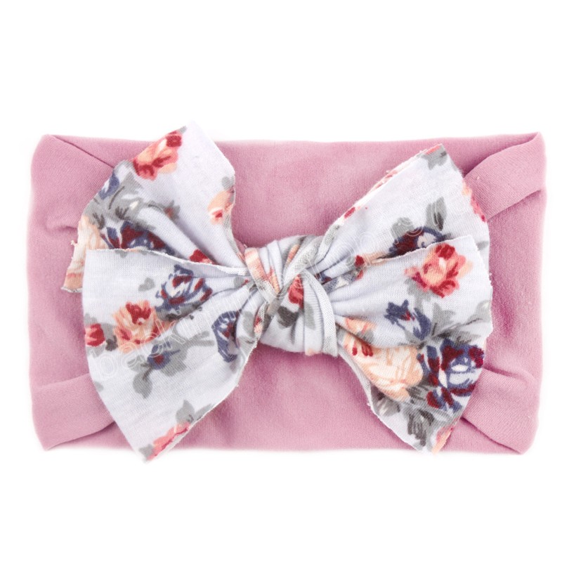 Élastique Imprimé Fleur Enfants Bandeau Nouveau-Né Infant Toddler Noeud Arcs Headwraps Bébé Filles Chapeaux Cadeaux Photo Props