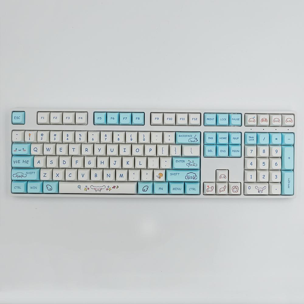 Combos kbdiy 129 touches / set big ear dog xda profil pbt keycap mignon colorant blanc diy jeu de jeu personnalisé cavalier mécanique mx switch capot