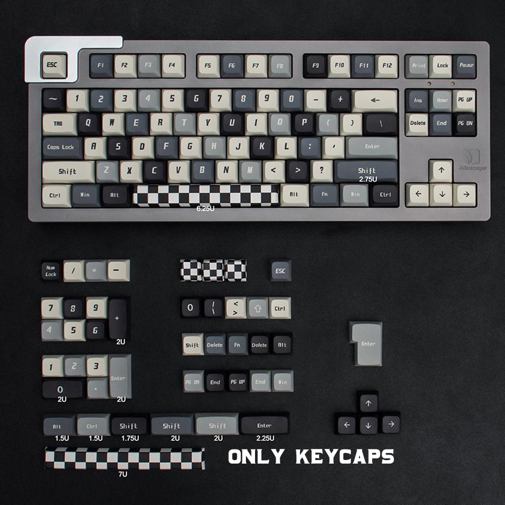 Tillbehör PBT 135 Keys Clones Colorless KeyCap XDA Profil Dye SubliMation KeyCaps för GH60 GK61 GK64 84 87 96 104 Mekaniskt tangentbord