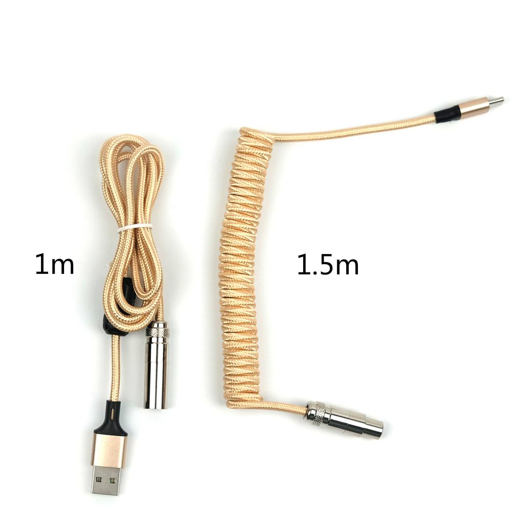 Combos USB Aviator Connector Coiling Cable TypeC Mechanical Keyboard Coiled Cable Mechbles Custom Cable For Keyboard