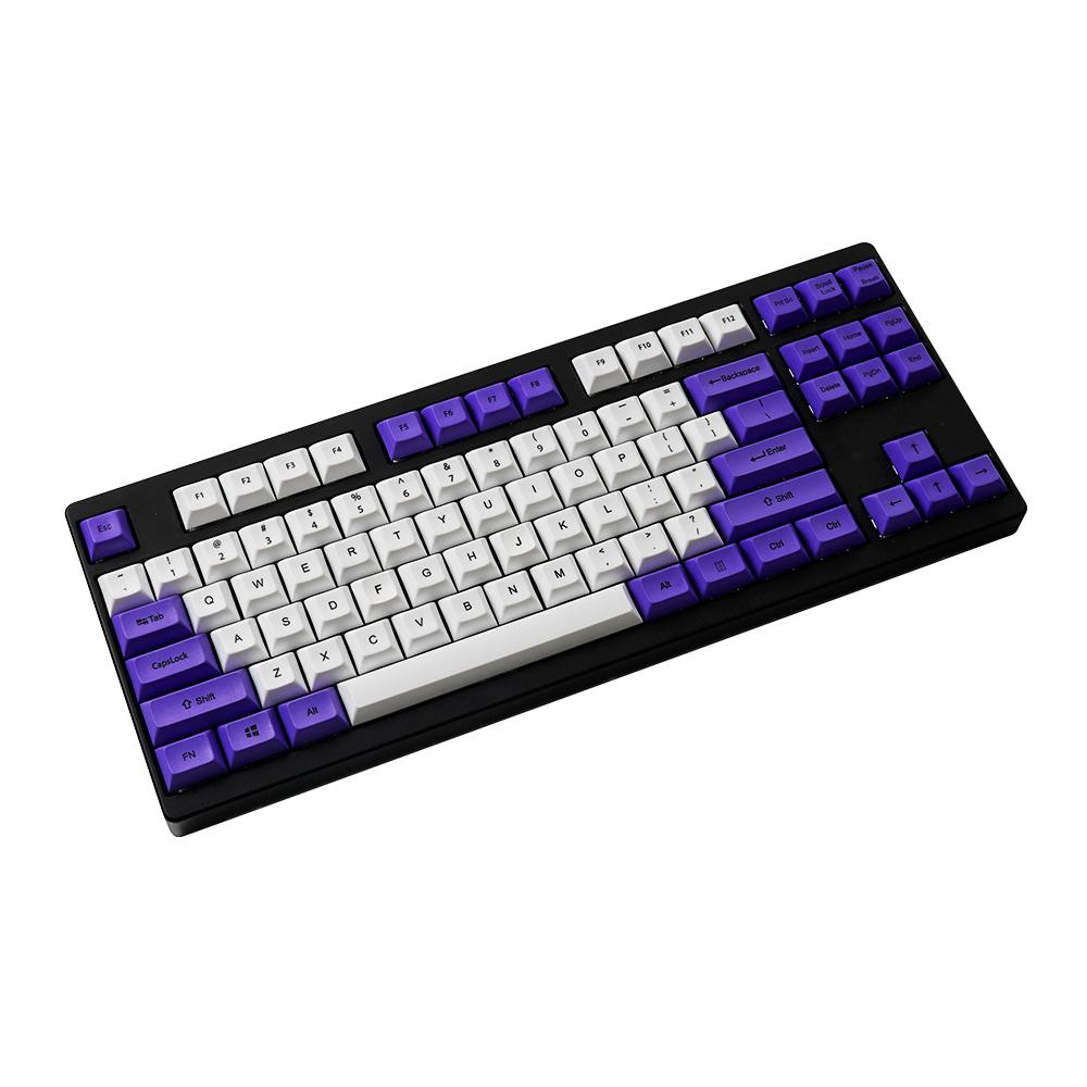 Accesorios Tapa de tecla PBT Configuración DSA Sublimación de teñido de texto 104 teclas Tapa de teclado morada y blanca para teclado mecánico con interruptor MX