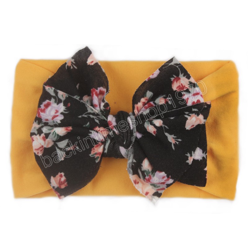 Élastique Imprimé Fleur Enfants Bandeau Nouveau-Né Infant Toddler Noeud Arcs Headwraps Bébé Filles Chapeaux Cadeaux Photo Props