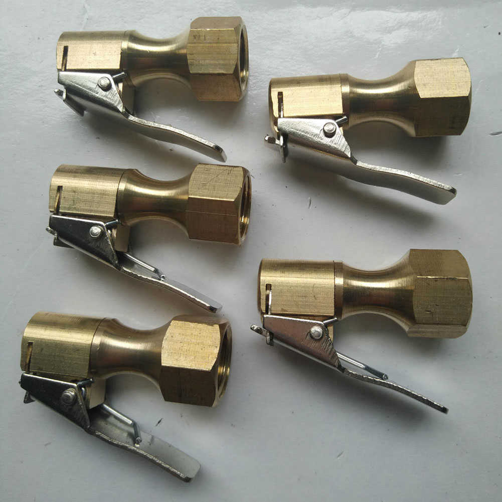 New Brass Tire inflator Locking on Air Chuck Air Compressor Pump Adapter with clip Connector Car Accessories