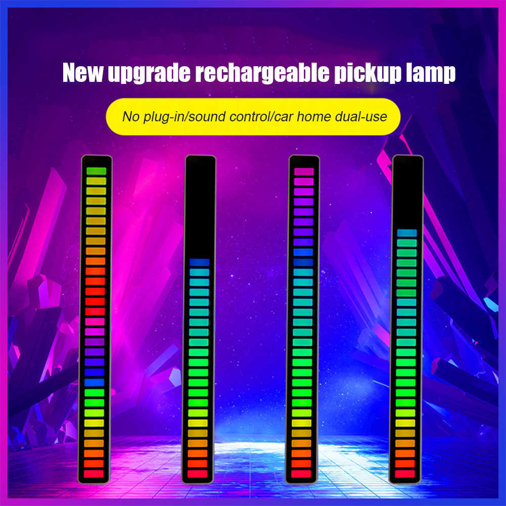 Ny RGB LED -strip Light Music Sound Control Pickup Rhythm Ambient Atmosphere Lamp Backlight Night Light For Bar Car Home Decoration