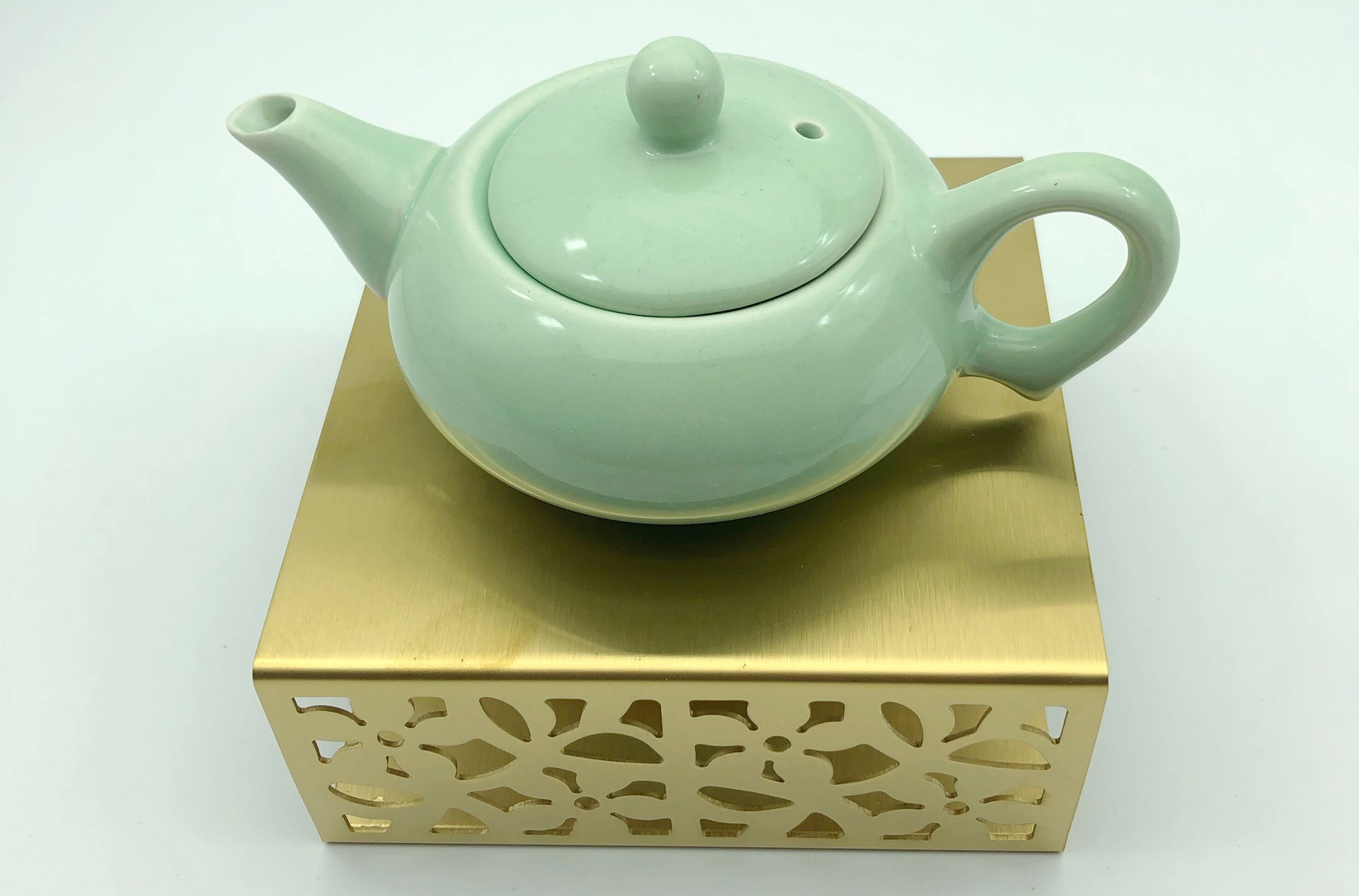 square metal tea coffee heater light holder coffee mug glass cup teapot tea pot oil wax candle stainless steel tea warmer