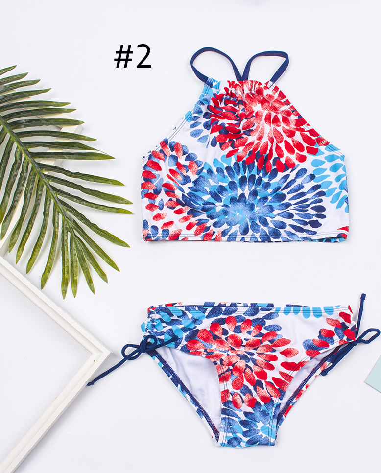 Meninas de menina de maiô Bikini Print Print Print Baby Swimwear por 3-14 anos