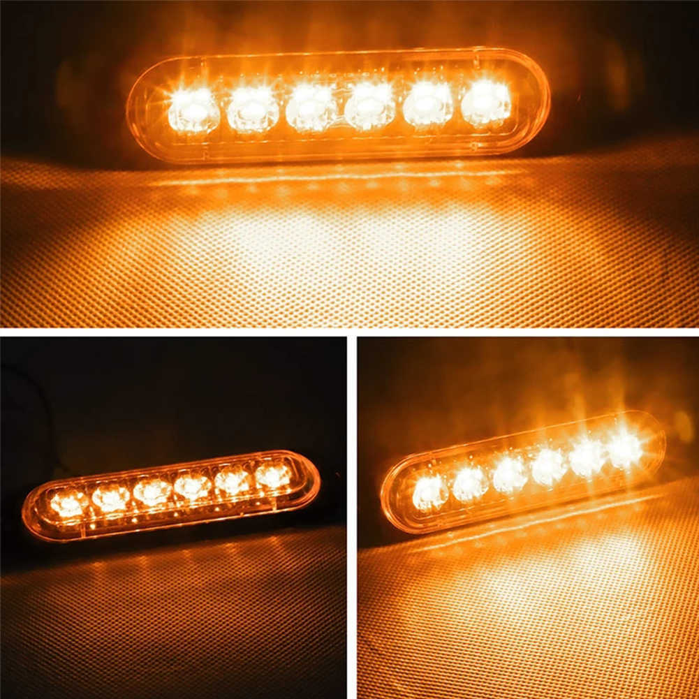 Neue 12V 24V Rot Gelb Weiß 6 LED Seite Marker Warnleuchten Signal Licht Freiheit Nebel Lampe Für lkw Anhänger Wohnwagen Boot RV Auto