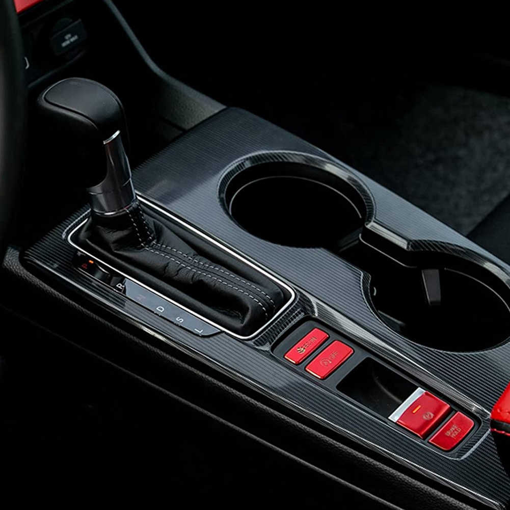New Aluminium Car Center Console Gear Panel Handbrake Button Cover Trim Sticker for 11Th Gen Honda Civic 2022 Accessories