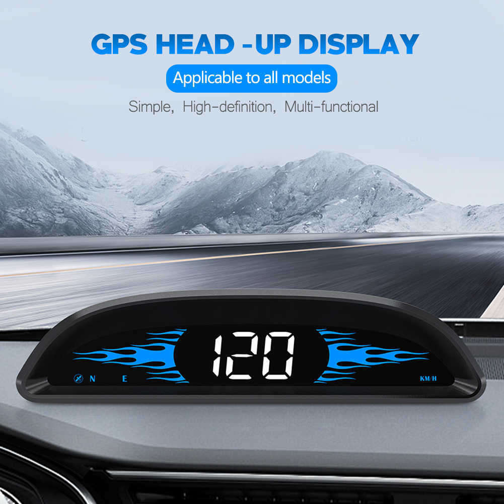 Neues intelligentes Auto-HUD-Head-Up-Display, GPS-Tachometer, digitales Manometer, Kompass, Geschwindigkeitsuhren, Fahrabstandsanzeige, Geschwindigkeitsalarm