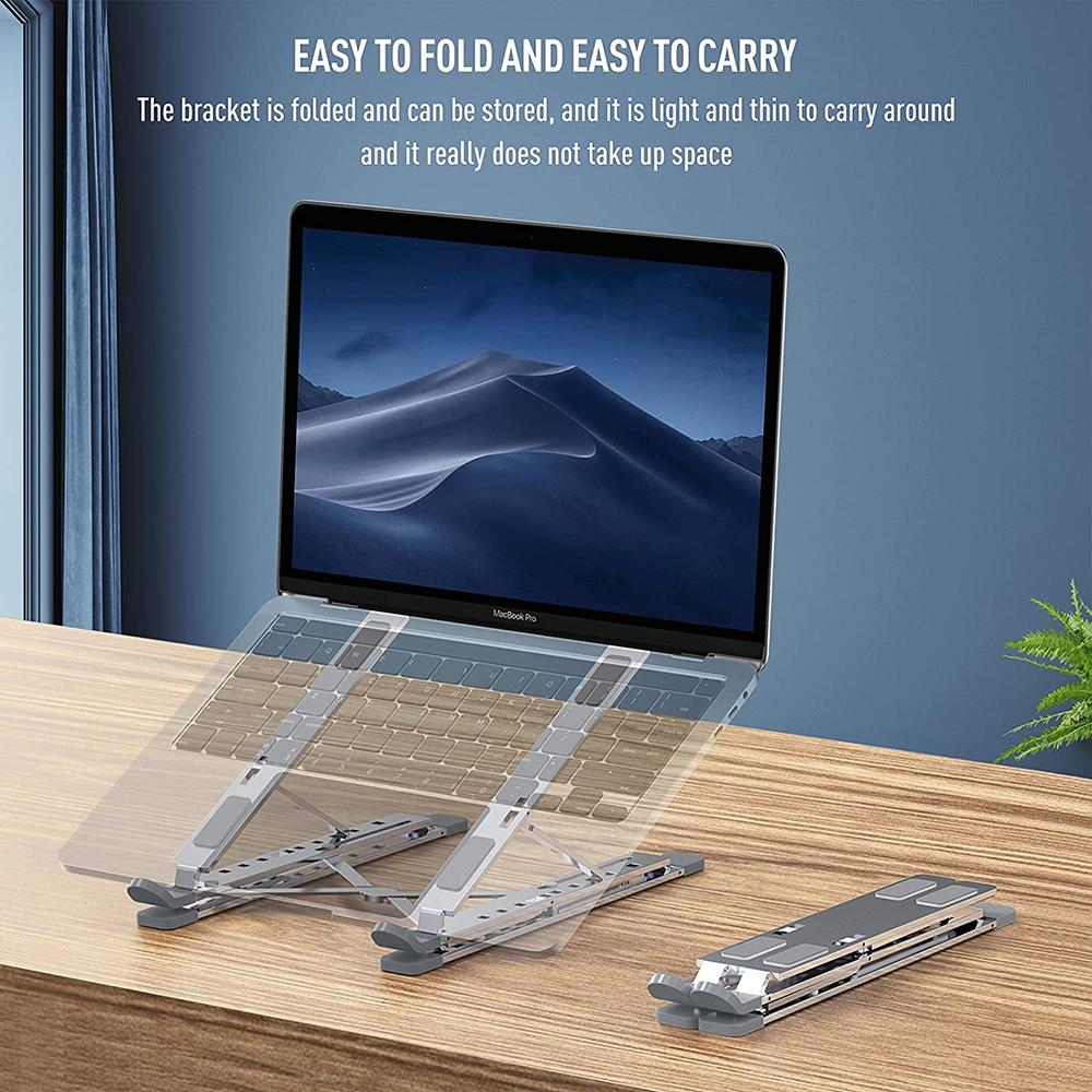 Stand neu einstellbarer Laptop -Ständer Aluminium für MacBook Tablet Notebook Ständer Kühlkissen faltbare Laptophalter
