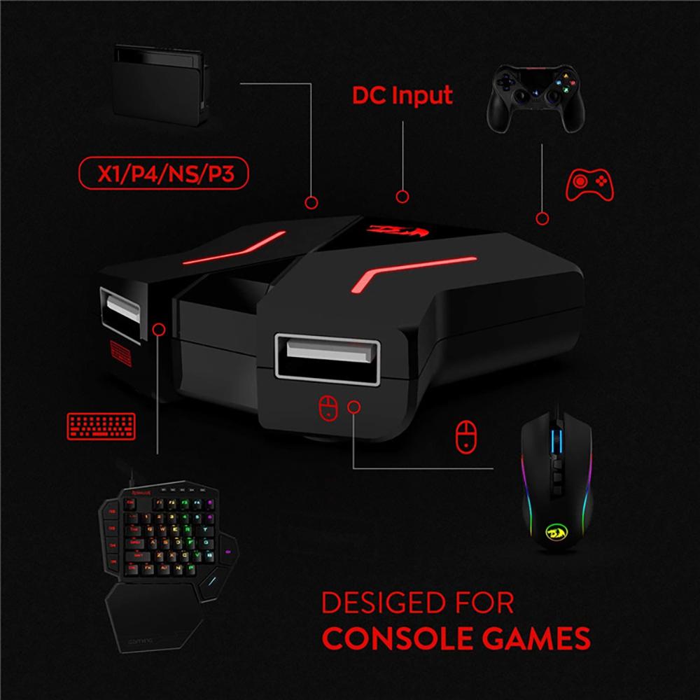 Аксессуары Конвертер клавиатуры и мыши Redragon GA200 Plug and Play для Xbox One/PS4/Switch игровые аксессуары поддерживают несколько платформ