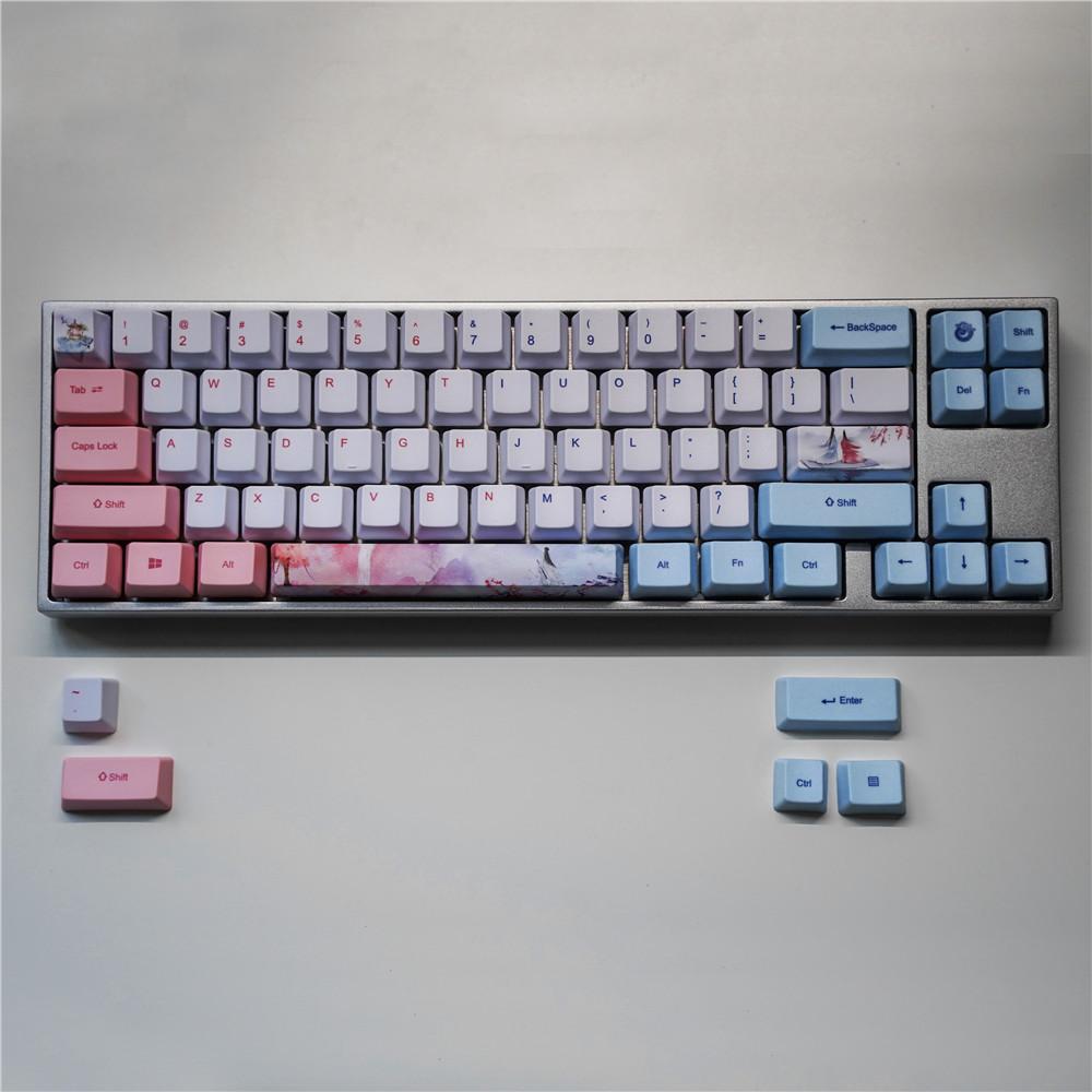 コンボのフェチメカニカルキーボード60/64かわいいキーキャップPBT OEMプロファイルGH60 GK61 GK64女子キーボードのためのキーキャップ