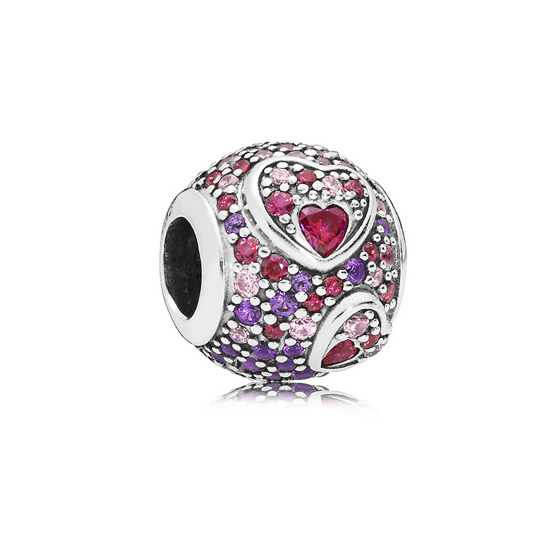 925 sterline d'argento New Fashion Charm perline rotonde originali, mela, amore, topo di riso, borsa, confezione regalo a sorpresa di perle perline appese, braccialetto Pandora compatibile, perline