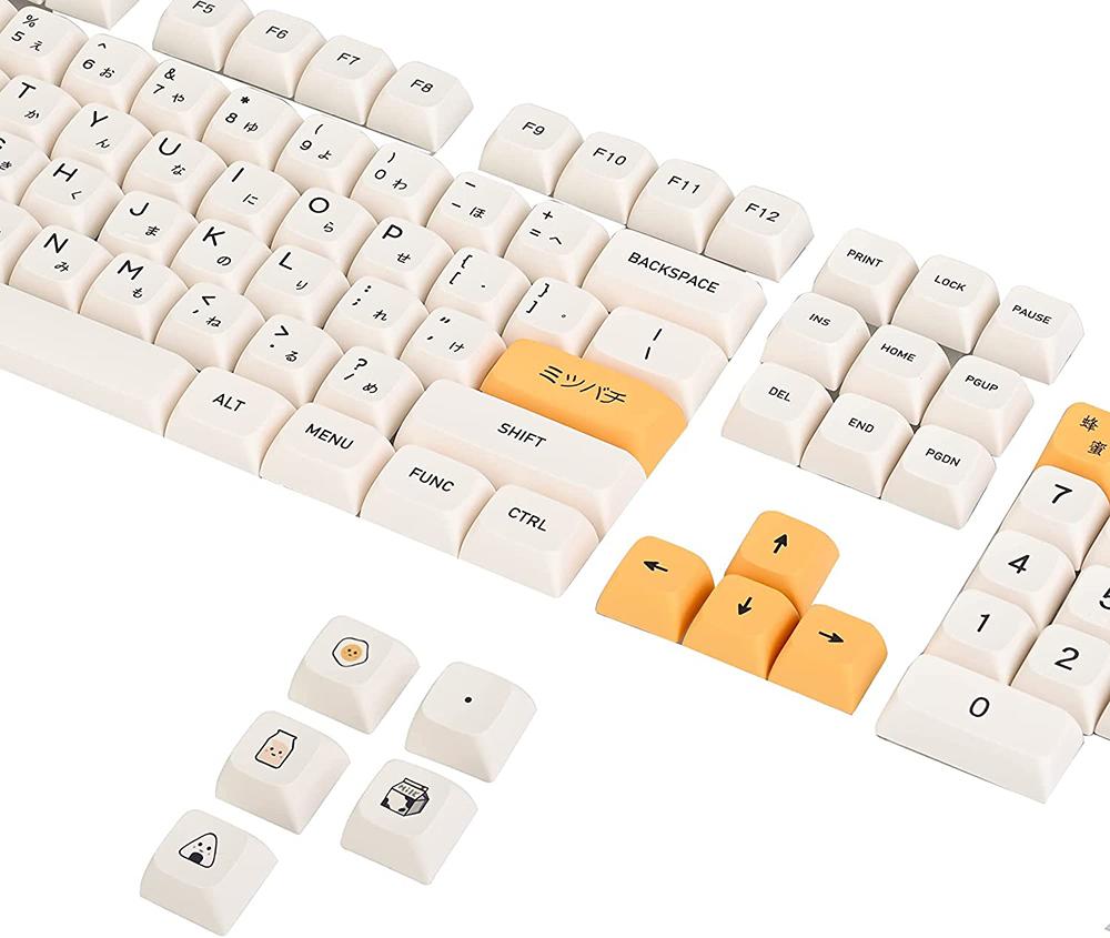 Combos 140 touches anglais japonais miel PBT Keycaps XDA profil DYESUB Sublimation Keycaps pour clavier mécanique 60 80 pour cent