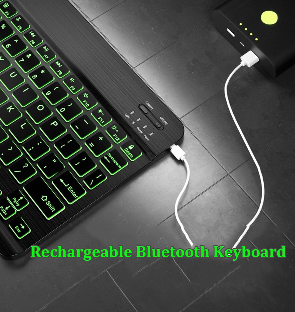 Combos mini draadloos toetsenbord voor iPad Tablet Oplaadbare RGB -verlichte toetsenbord draadloos Bluetooth -toetsenbord voor Android iOS Windows