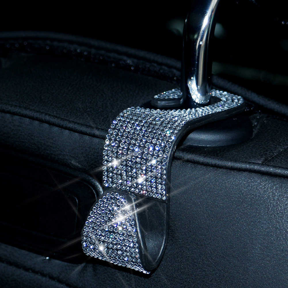 Nouveau universel voiture arrière siège arrière crochets pour accrocher Auto produits universel voiture cintre sac organisateur titulaire coloré strass