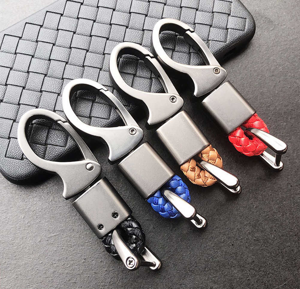 Nouvelle voiture en métal taille suspendu porte-clés corde tissée à la main télécommande porte-clés longe pour clés porte-clés accessoires voiture Gadget