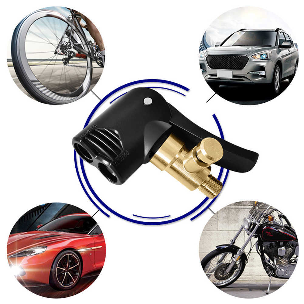 Nouveau laiton Portable pompe gonflable voiture pneu Air mandrin gonfleur pompe Valve connecteur Clip-on adaptateur voiture pneu roue Valve