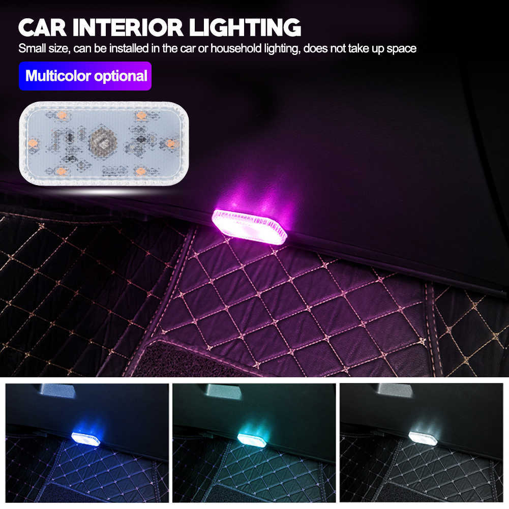 New Car LED Touch Lights Wireless Interior Light Auto Roof Ceiling Reading Lamps for Door Foot Trunk Storage Box USB Charging