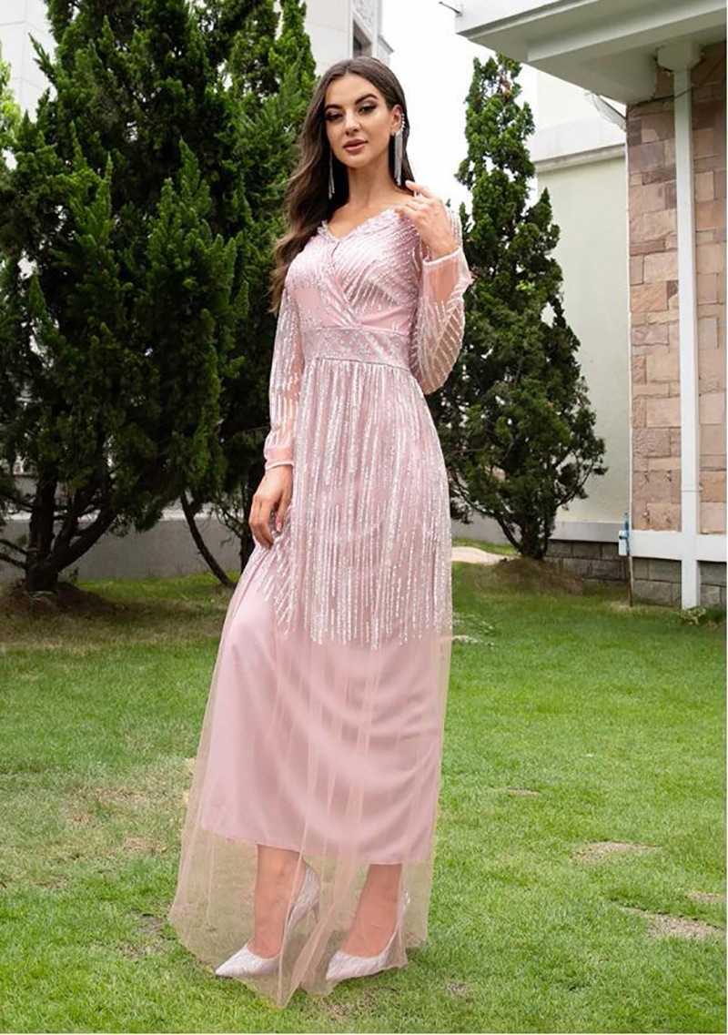 2022 NOVO Design Projeto Spring Summer Solid Solid Mesh Dress Long Dress Dress Vestidoswomen de manga longa elegante