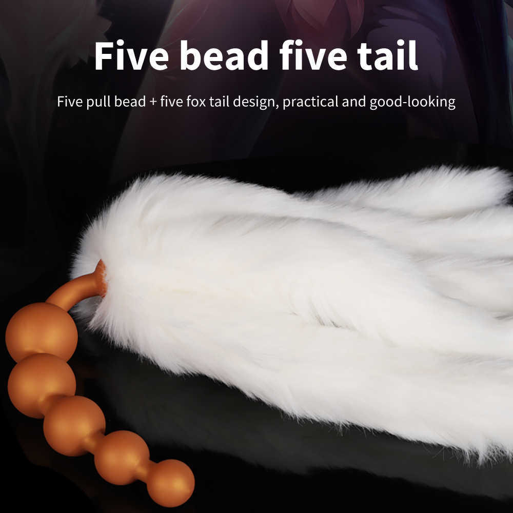 Huge Beads Sex Toys For Men Women Balls Anal Expansion Ass Plug Tail Toy