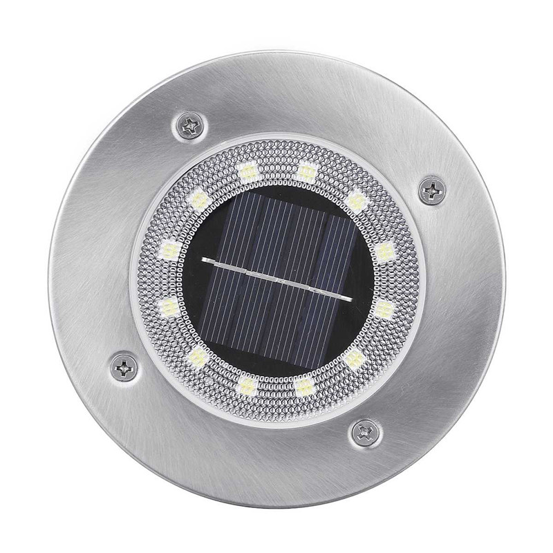 Verbesserte 8/16 LED-Solar-Rasenleuchten für den Boden, im Freien, wasserdicht, Solar-Gartendekoration, Lampen, Disk, Weg, Hof, Landschaftsbeleuchtung, 2 Teile/los D2,5