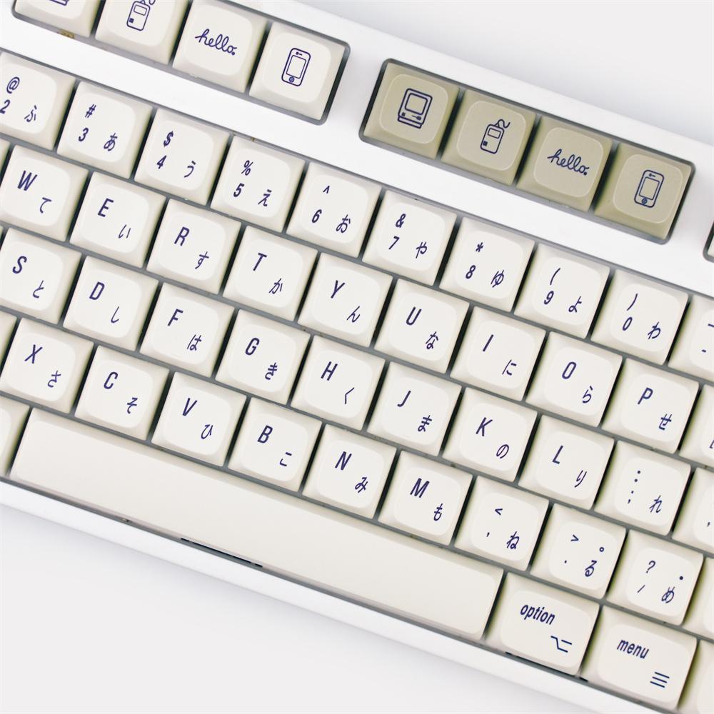 Combos 166 teclas/conjunto branco estilo retrô pbt tintura subbed teclas para mx switch teclado mecânico perfil xda tampas de teclas japonesas