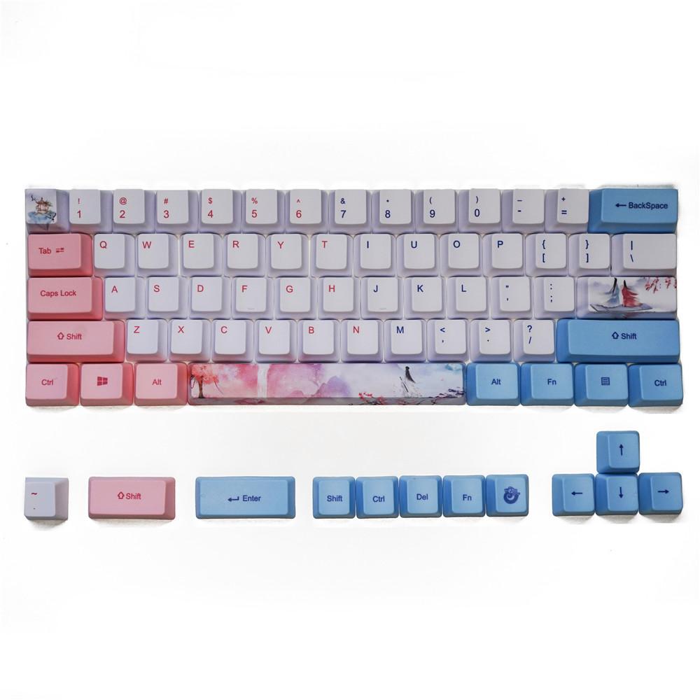 Combos Farbstoff Fetisch mechanische Tastatur 60/64 niedliche Schlüsselkaps PBT OEM -Profil PBT -Tastatur für GH60 GK61 GK64 Girls -Tastatur