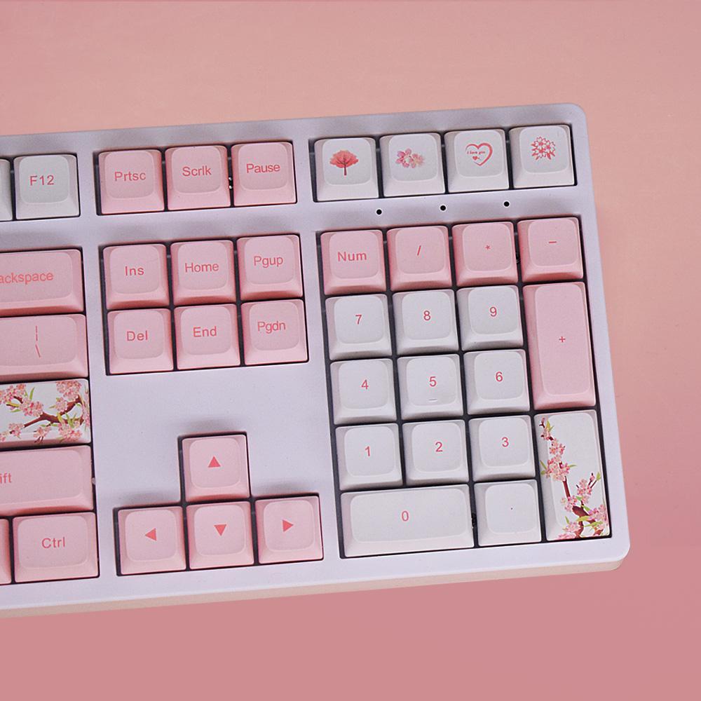 アクセサリーロマンチックなサクラPBTキーキャップXDAプロファイル131KEYS DYESUB GH60のパーソナライズされたキーキャップ60％75％TKLメカニカルキーボードMXスイッチ