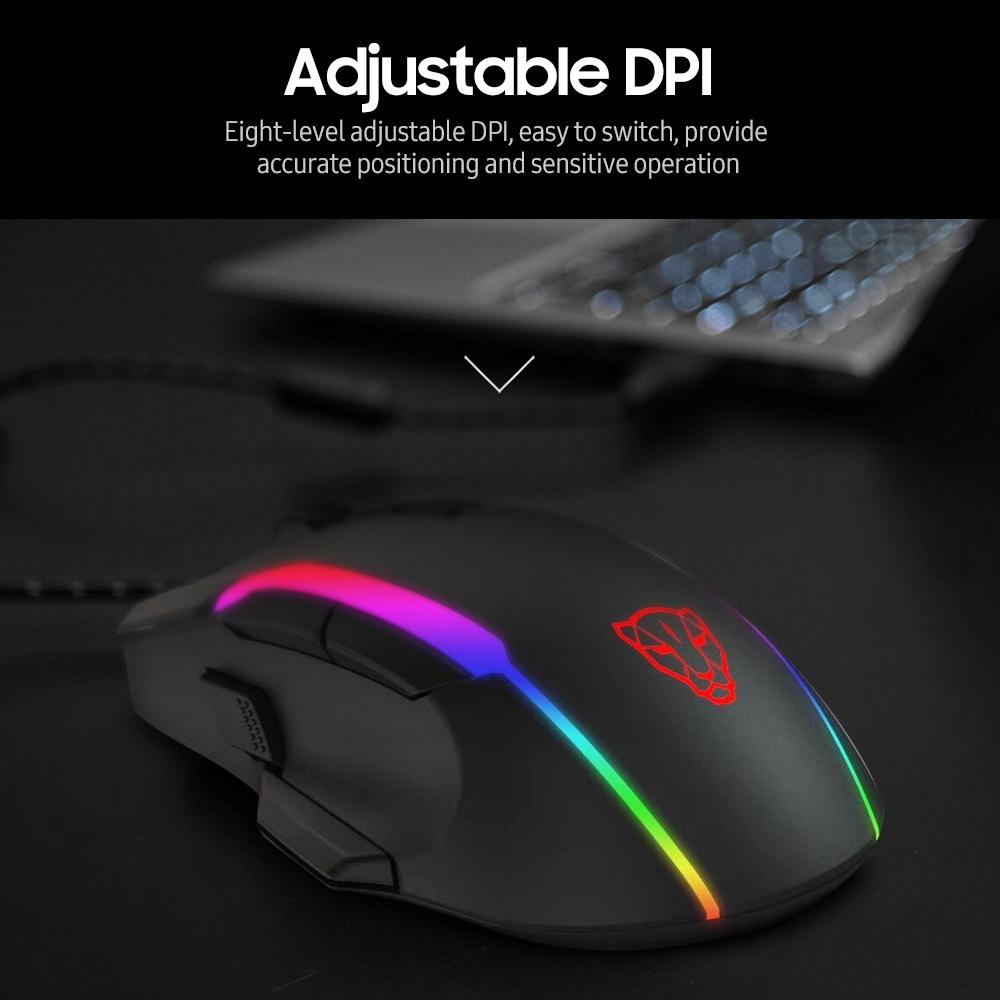 Möss Motospeed V90 Mouse USB Wired Gaming Mouse RGB Gaming Mouse Ergonomiska möss med 8 justerbar DPI för stationär dator bärbar dator