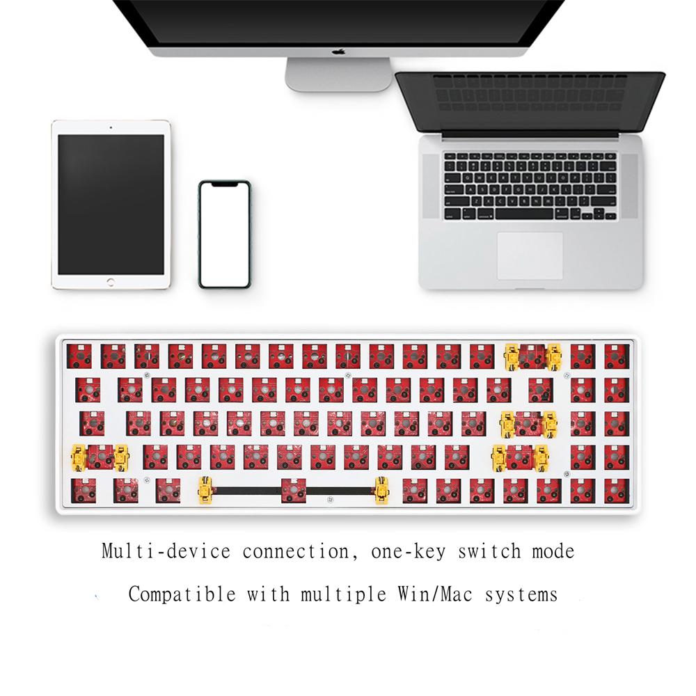 Combos Sky 72 Hot Swap 3pin/ 5pin Switch Mechanical Keyboard Kit 2.4g Bluetooth Typec Plield Comitable Mac/ Win System