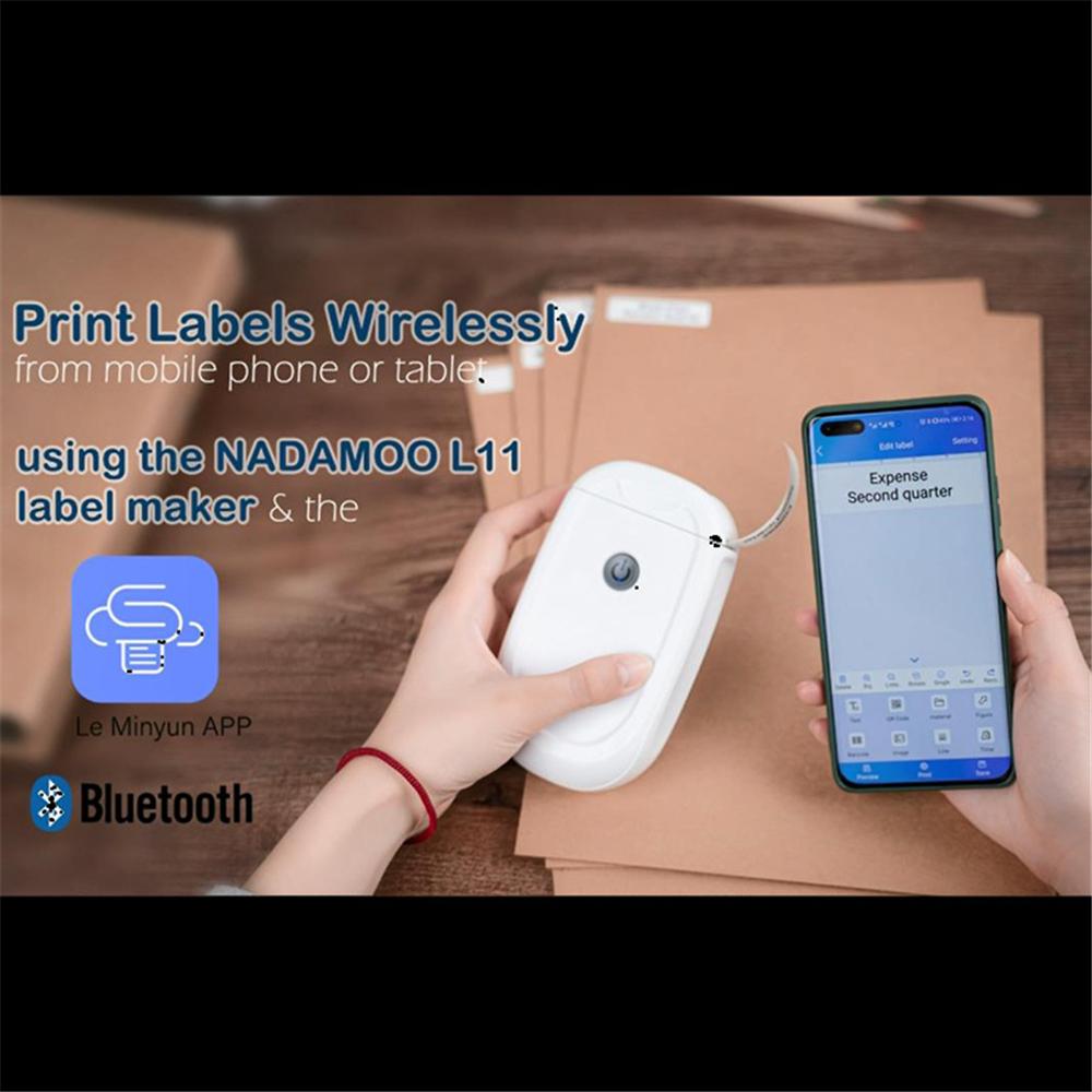 Printers L11 Portable Wireless Label Printer Mini Label Printer Bluetooth Thermal Label Printer for Home Office Printer APP Printing